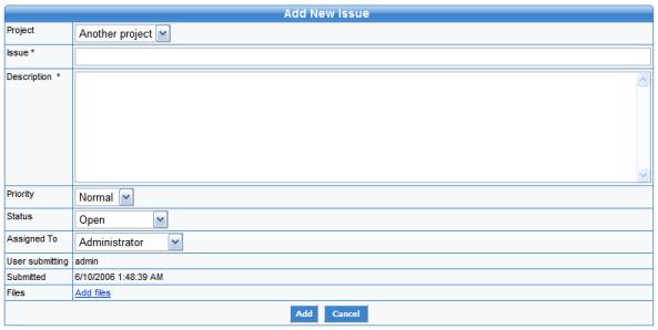 Submit An Issue Custom fields aresupported when submitting new issue.
