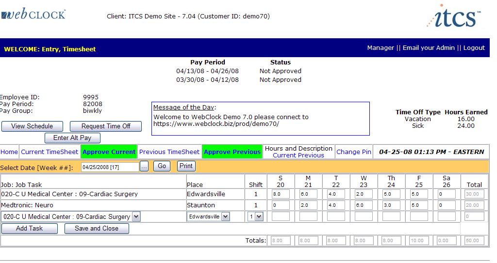 web based time clock